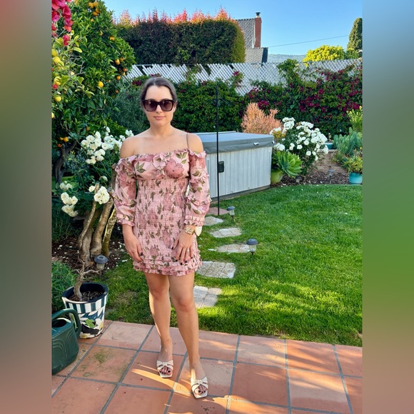 INTERMIX Smocked Floral Mini Dress | 99% OFF Retail - Picture 5 of 10